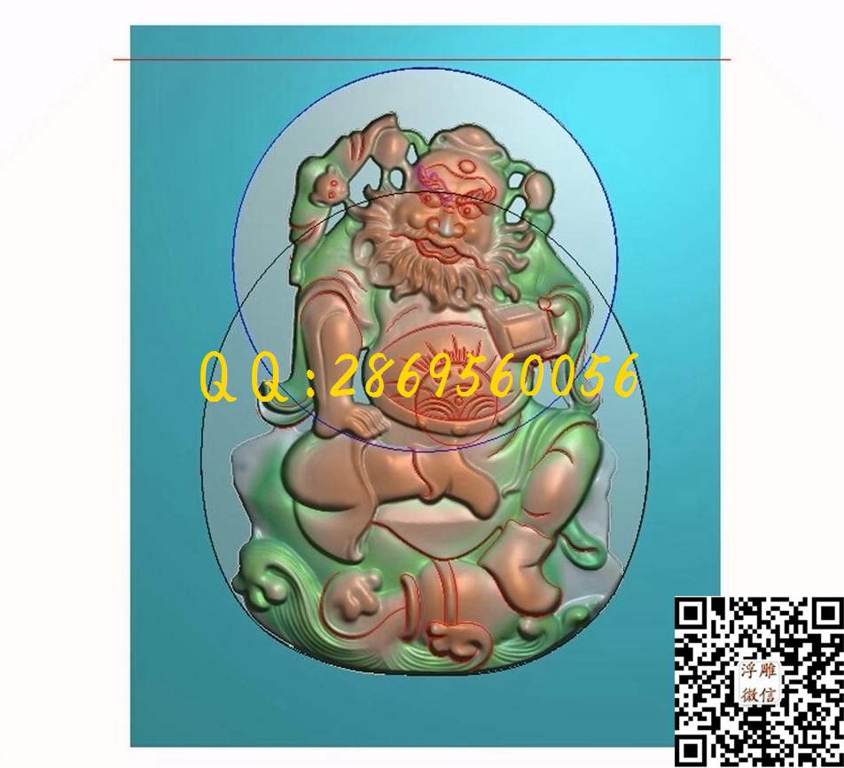 钟馗 49-60-4_玉雕花件牌子图木雕牙雕挂件46牌精雕图浮雕图
